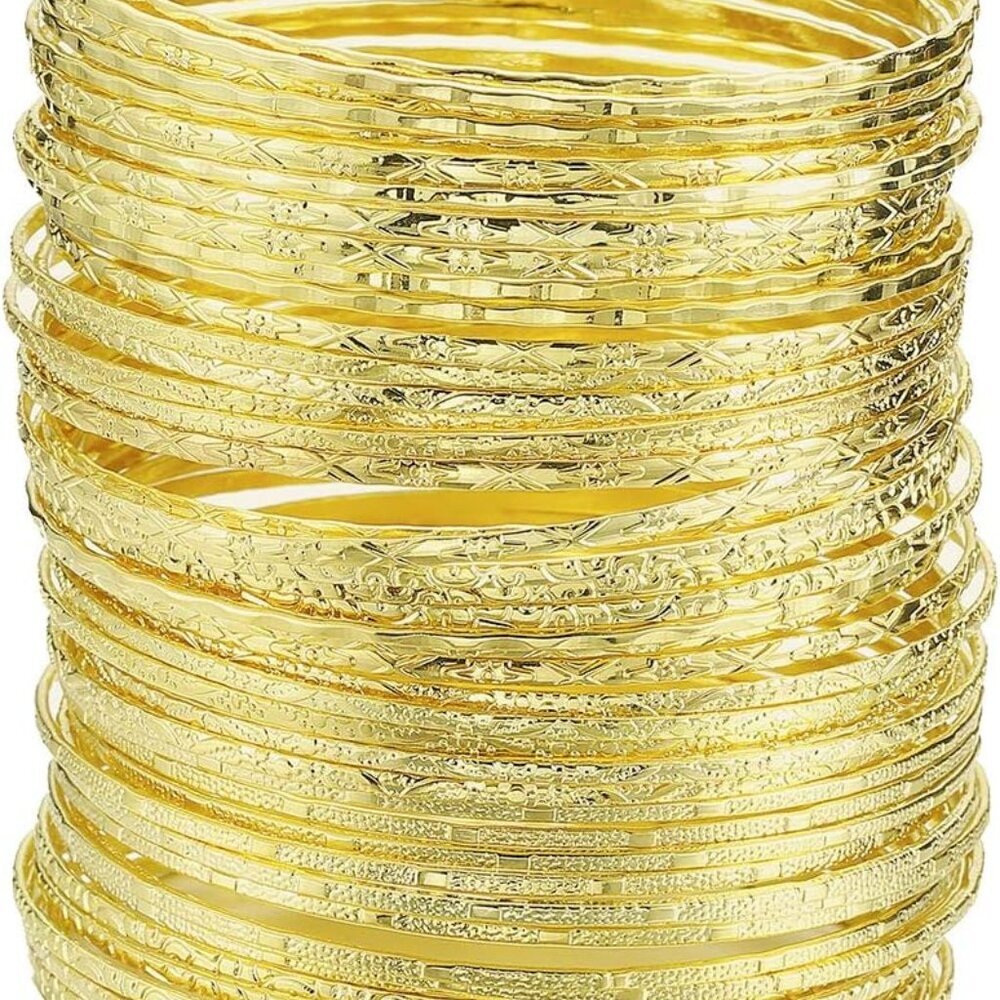 Flower Mixed Metal Aztec Multi Bangle Set of 50